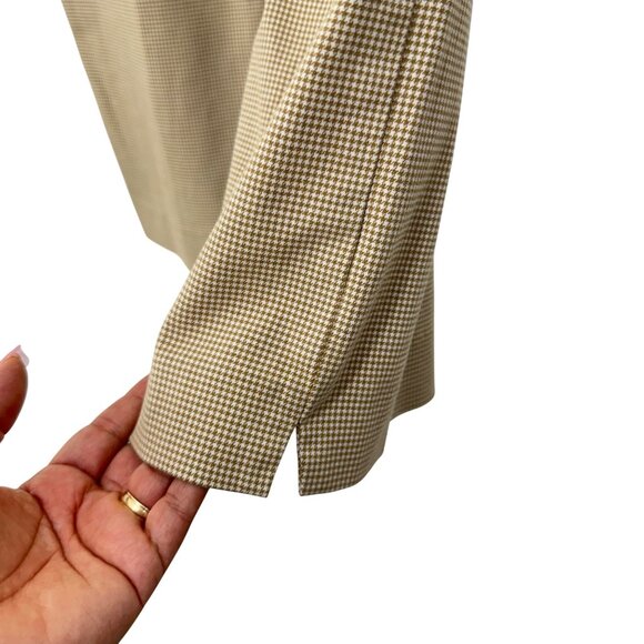 Old Navy Vintage Y2k Women Stretch Musthard Houndstooth Pants SZ10 Straight Leg - Picture 8 of 12